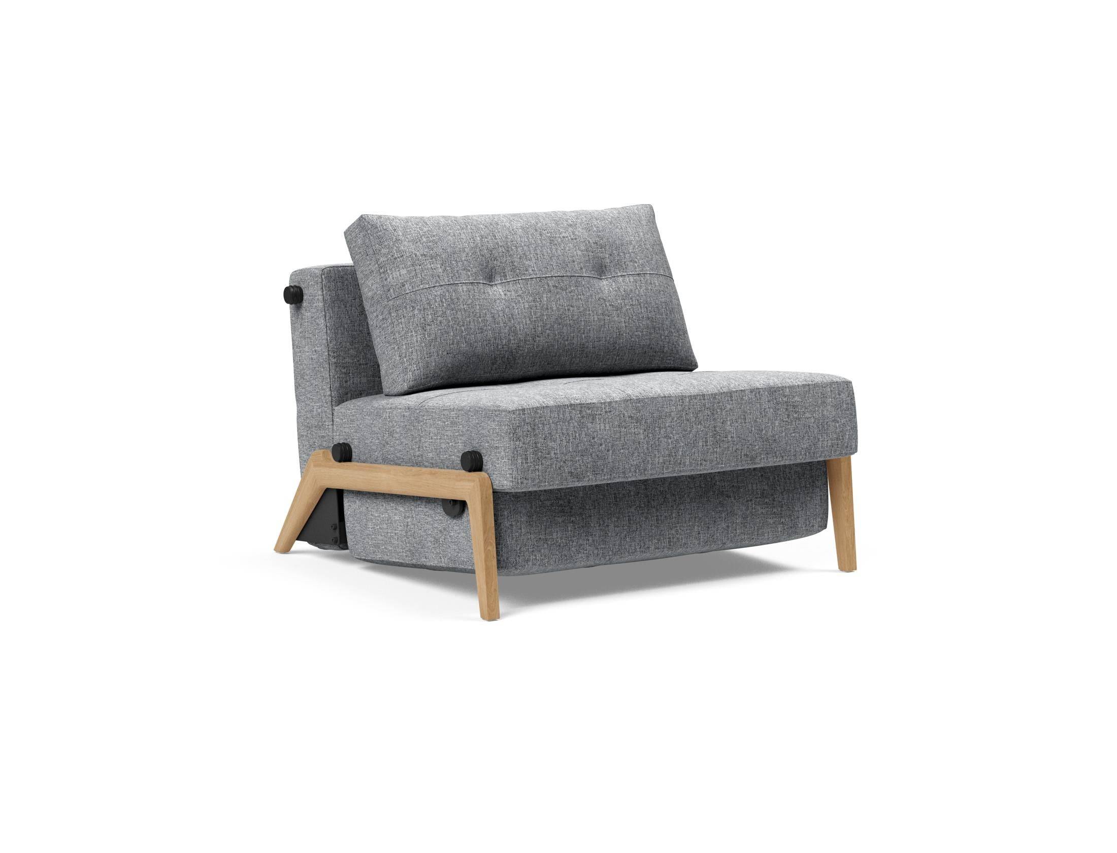 Cubed Sovesofa - 565 Twist Granite / 90x200 / Ben i træ