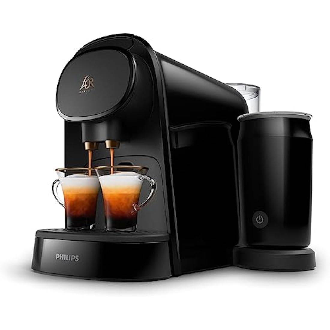 L'OR BARISTA Original Latte Coffee Capsule Machine & Milk Frother by Philips, for Double or Single Capsule, Black (LM8014/60)