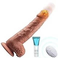 7.0″ Realistisk strävande vibrerande dildo med vibrationer och uppvärmning, mjuk anal dildo för klitoris G-punktsstimulering, med kraftfull sugkopp, sexleksak för par för kvinnor Vibrator