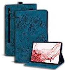 Succtopy Fodral till Samsung Galaxy Tab S7 FE 12.4 5G/S8 Plus 5G 2022/S7 Plus 12,4 Ultratunt PU-skyddsfodral, surfplatta med stativfunktion för Galaxy Tab S8+/S7+/S7 FE 12,4 tum - kungsblå