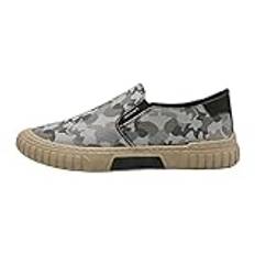 Generiskt sommarmode män enkel fot stigbyglar sneakers män canvas bekväma andningsbara fritidsskor andningsbara skor män gummistövlar, GRÅ, 43 EU