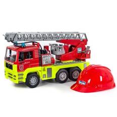Bruder Brandbil Med Hjälm Med Ljud Och Ljus Modil 1760 leksak barn säkerhet röd