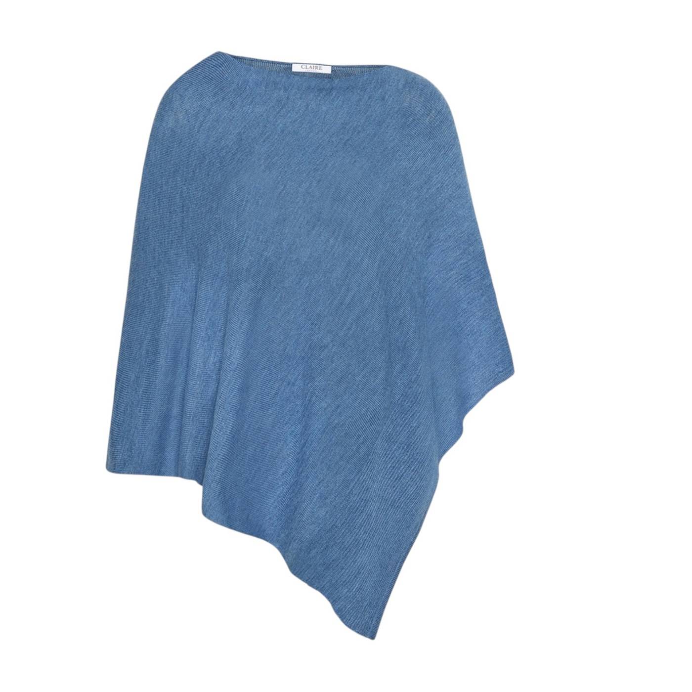 Claire Women Poncho Paige Blue Iris Melange.