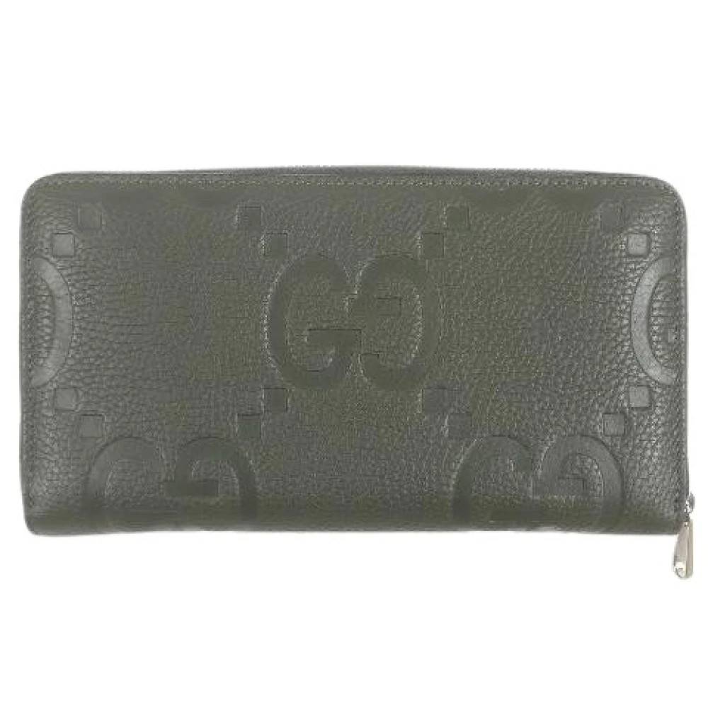 Gucci Vintage - Pre-owned Jumbo GG Läder Lång Plånbok med Dragkedja Vintage - Herr - ONE Size - Läder