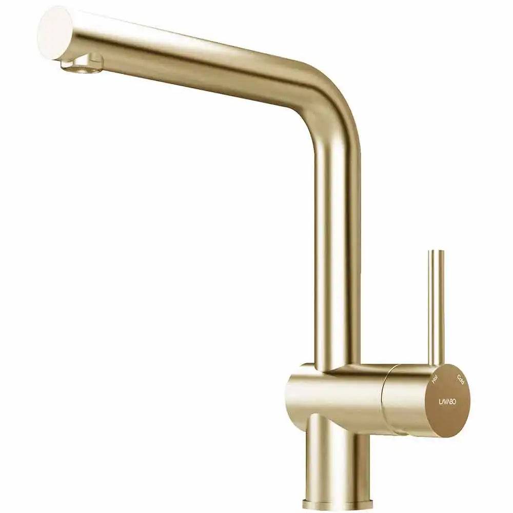 KUBUS 185 RS KØKKENARMATUR, PVD MESSING.