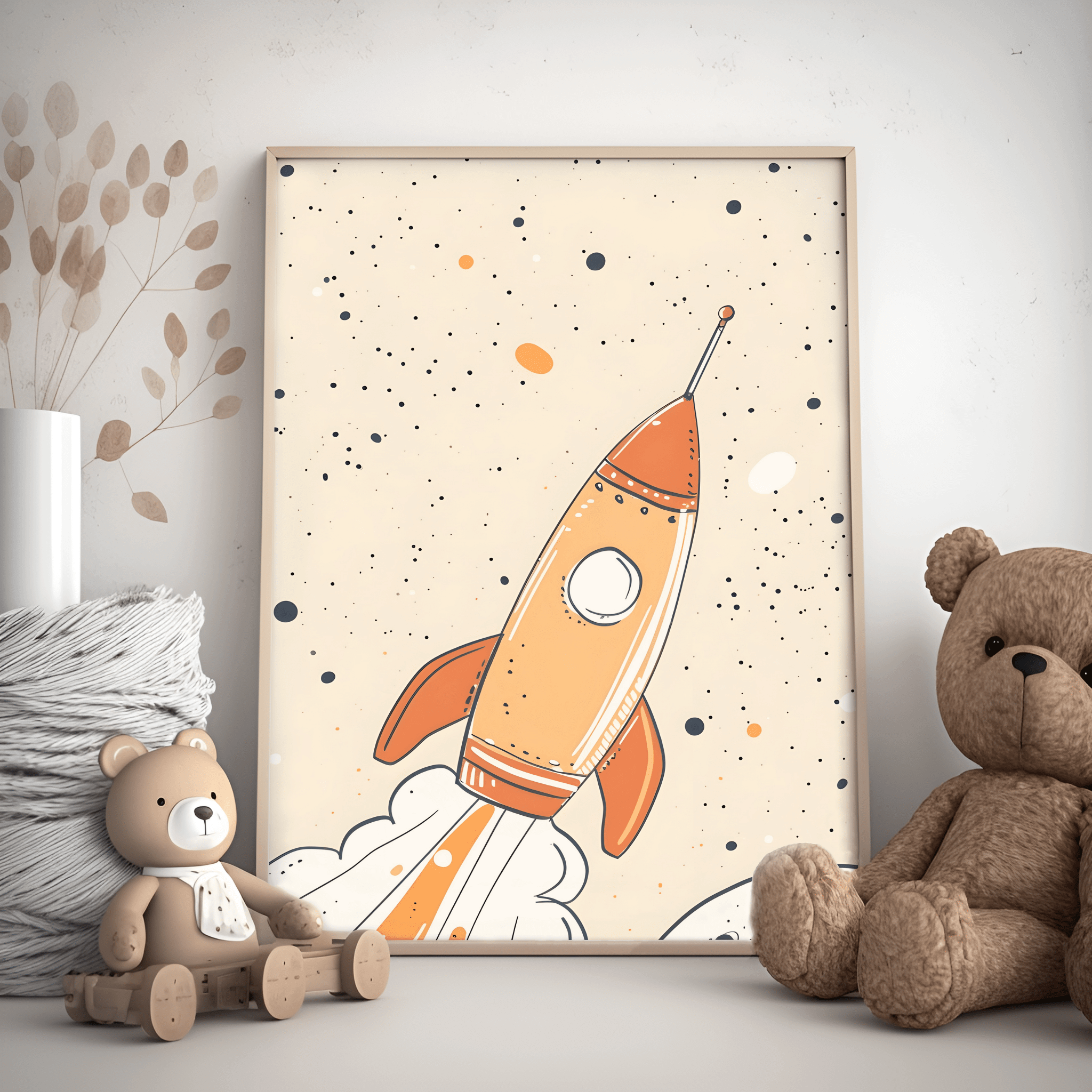 Raket til Månen - BørnePoster | 21 x 29,7 cm (A4) | Ellens Postershop