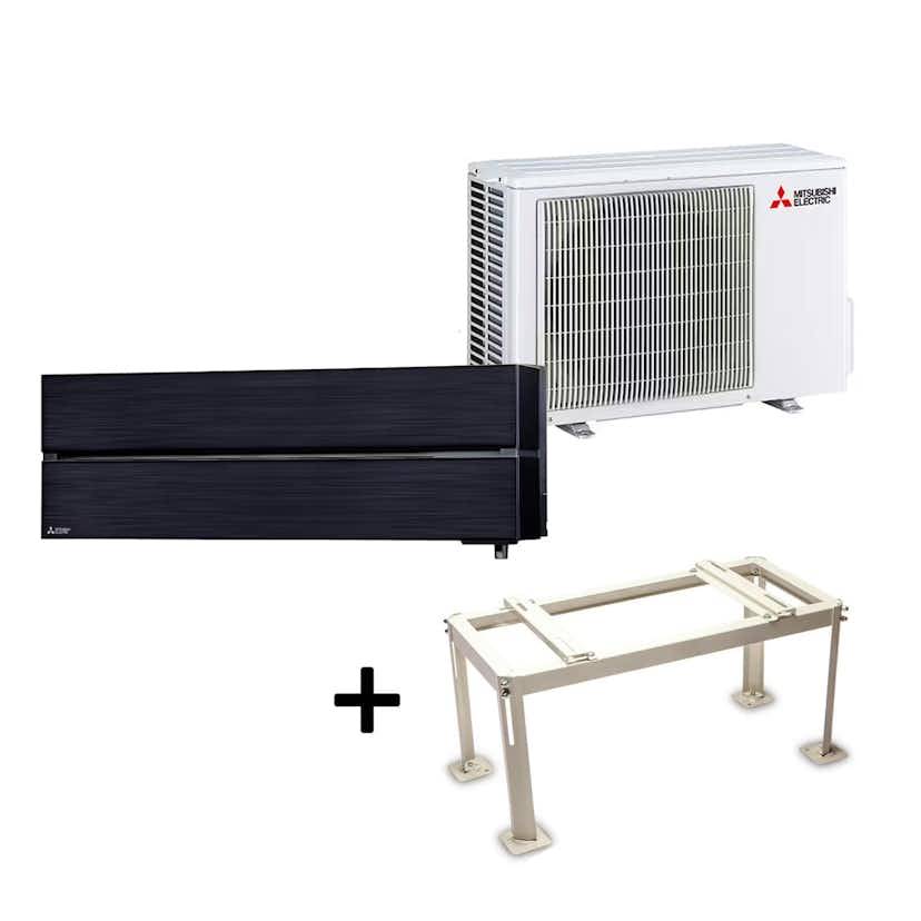 Mitsubishi Electric Hero 2.0 LN25 6,3kW Värme SCOP 5,2 Luftvärmepump Paket med Markstativ