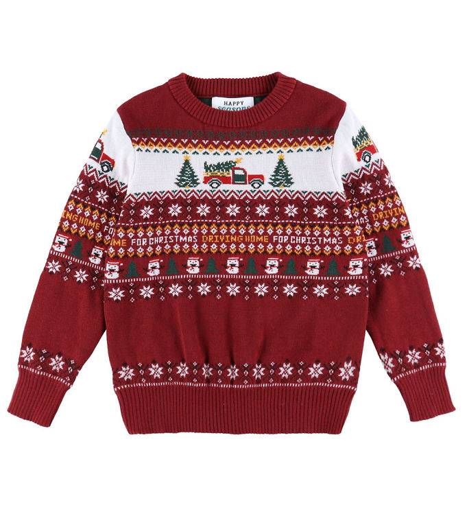 Jule-Sweaters Bluse - Strik - Driving Home For Christmas - Jule-Sweater - 11-12 år (146-152) - Bluse