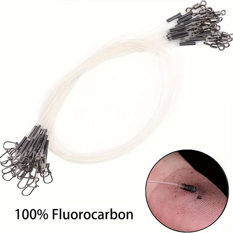 100% Fluorocarbon Leader Line Rolling Swivel Quick Lock Abrasion Resistant High Strength Fishing Tackle