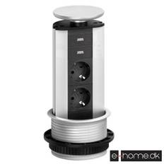 Evoline Powerport 2 stik med 2 usb