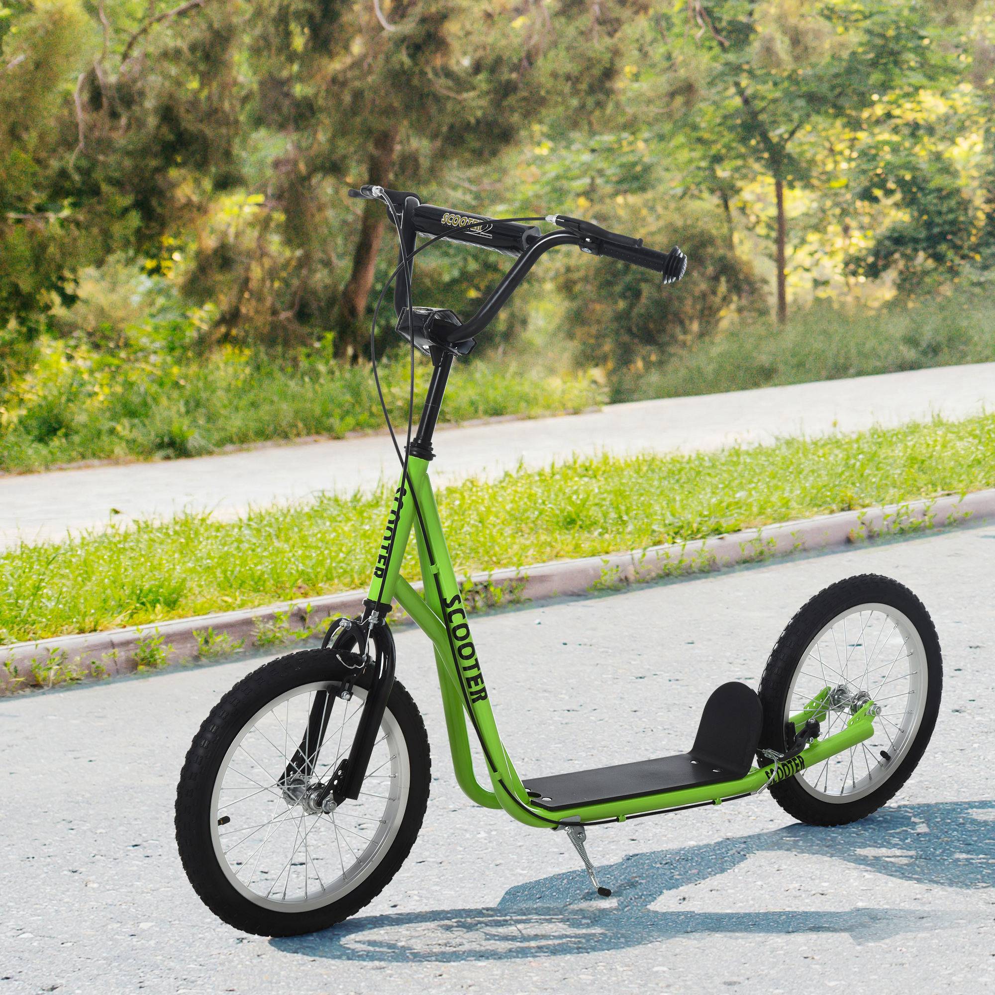 Børneløbehjul, løbehjul, city scooter, løbehjul, børneløbehjul, kickboard med luftgummidæk, håndbremse, børneløbehjul, fra 5 år.