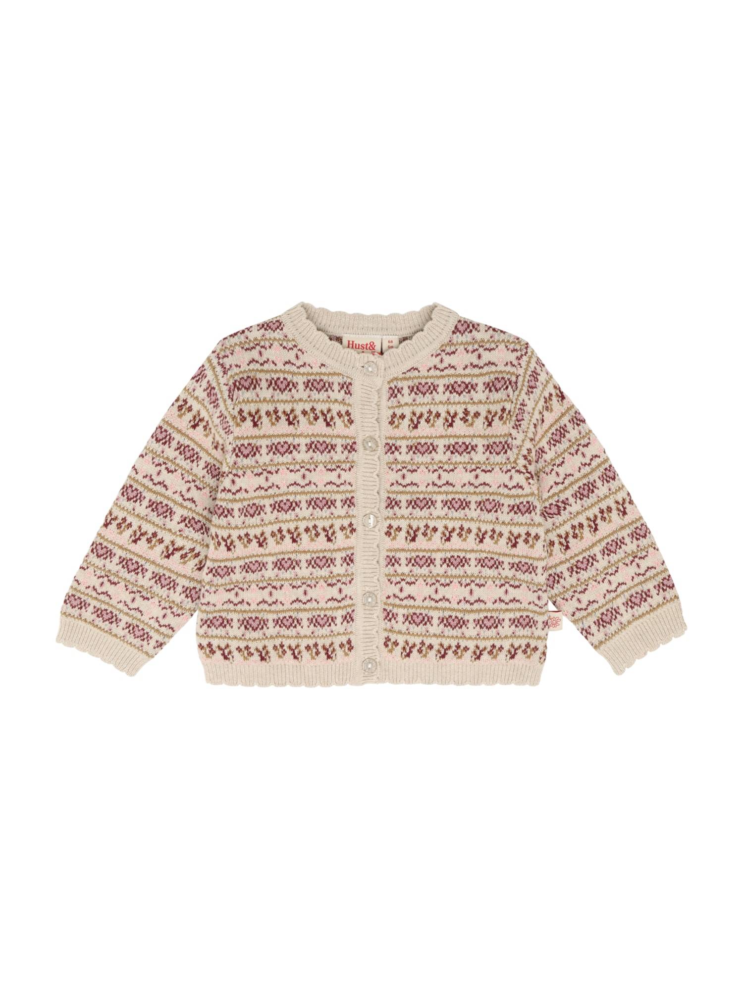 Hust & Claire Kofta 'Cilja' beige / brokad / rosa / vinröd