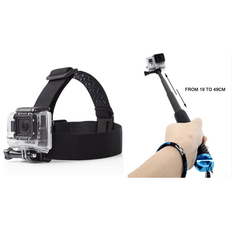 GoPro Teleskopstang og Head Strap Mount Pakke