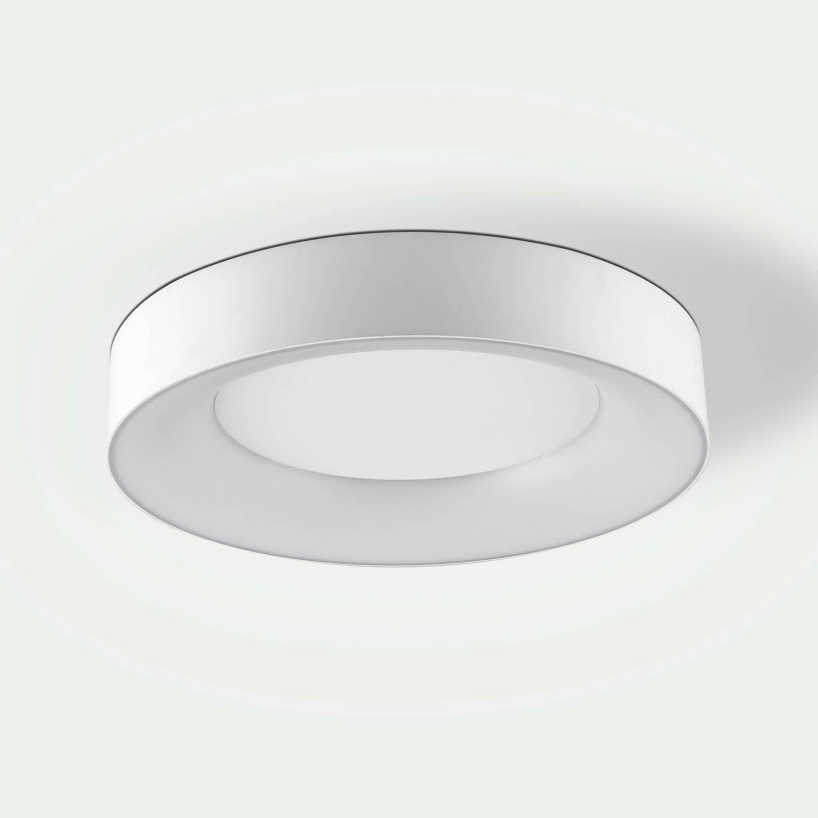 EVN LED taklampa Sauro, dimbar, Vitt / opal, Hall, Syntetmaterial, Modern, LED-taklampa