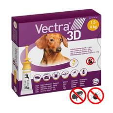Vectra 3D Loppe Og Flåtmiddel Lille Hund (1,5-4 kg) 3 Pipetter