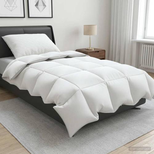 Duntäcke FULDA 140 x 220 cm Vinter 300 GSM 90% Gåsdun Vit