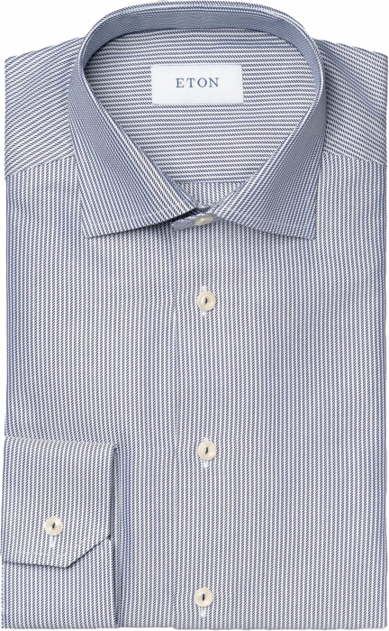 Eton Mørkeblå Stribet Royal Twill Business Skjorte - Contemporary Fit - 42 / L