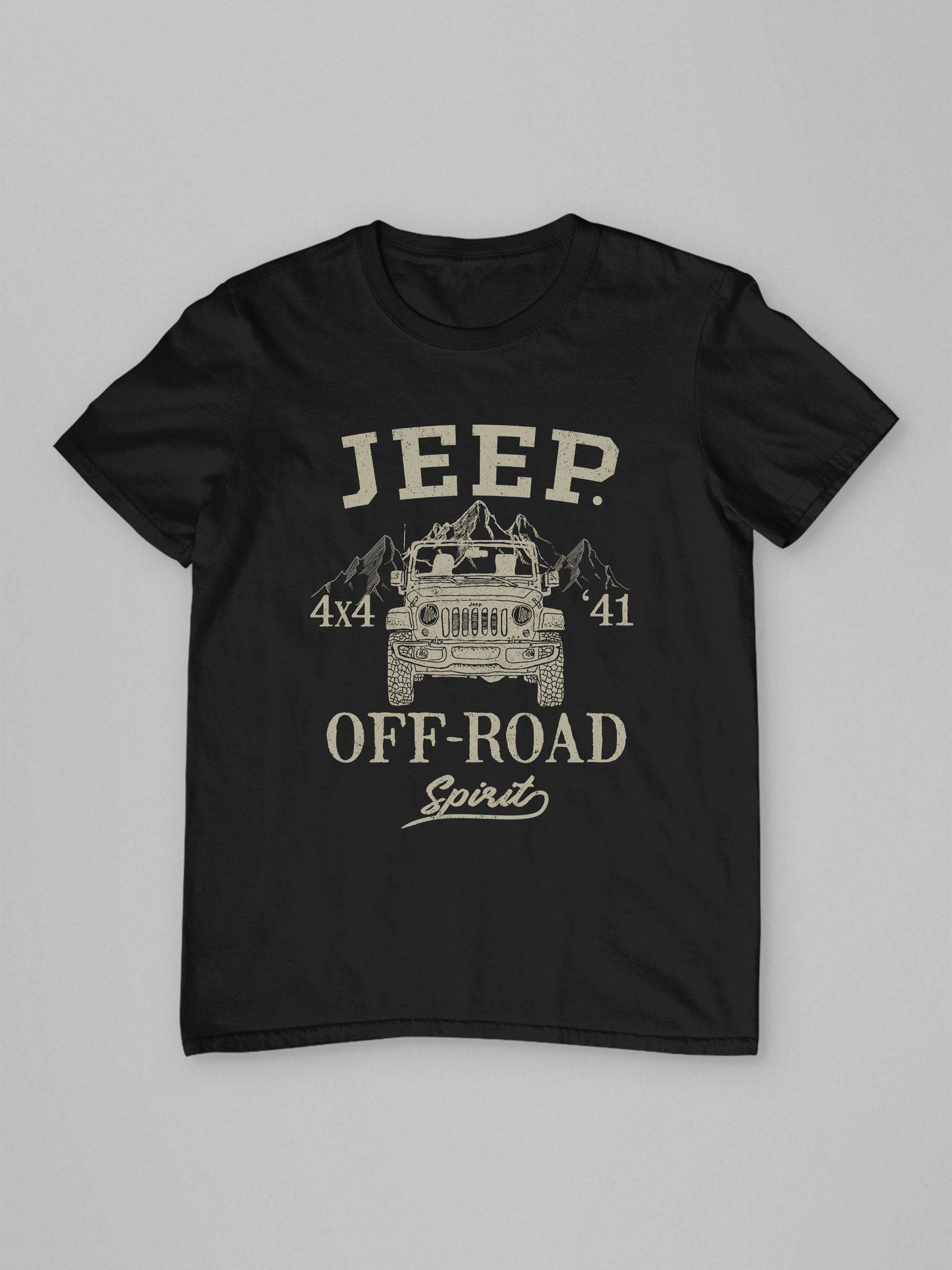 All + Every All + Every Black Jeep 4x4 Off Road Spirit T-Shirt