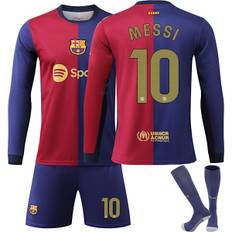 FCB 10 MESSI 2023/2024 Langærmet efterår, vinter Udebanebørn Fodboldtrøje/Shorts/Sokker Sæt  Ungdoms- og børnestørrelser 24