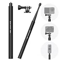 K&F Concept MS07 153 cm selfiepinne, osynligt selfiepinne, enbent stativ med GoPro-adapter, expanderbar handhållen polstick monopod kompatibel med GoPro Insta360 sportkamera DJI Action