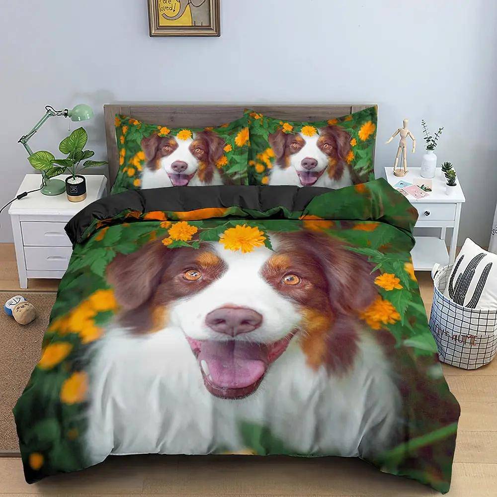 Påslakan med border collie-motiv, 210 x 210 cm