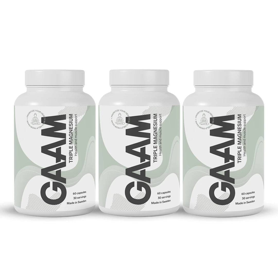 3 X Gaam Triple Magnesium 60 Caps