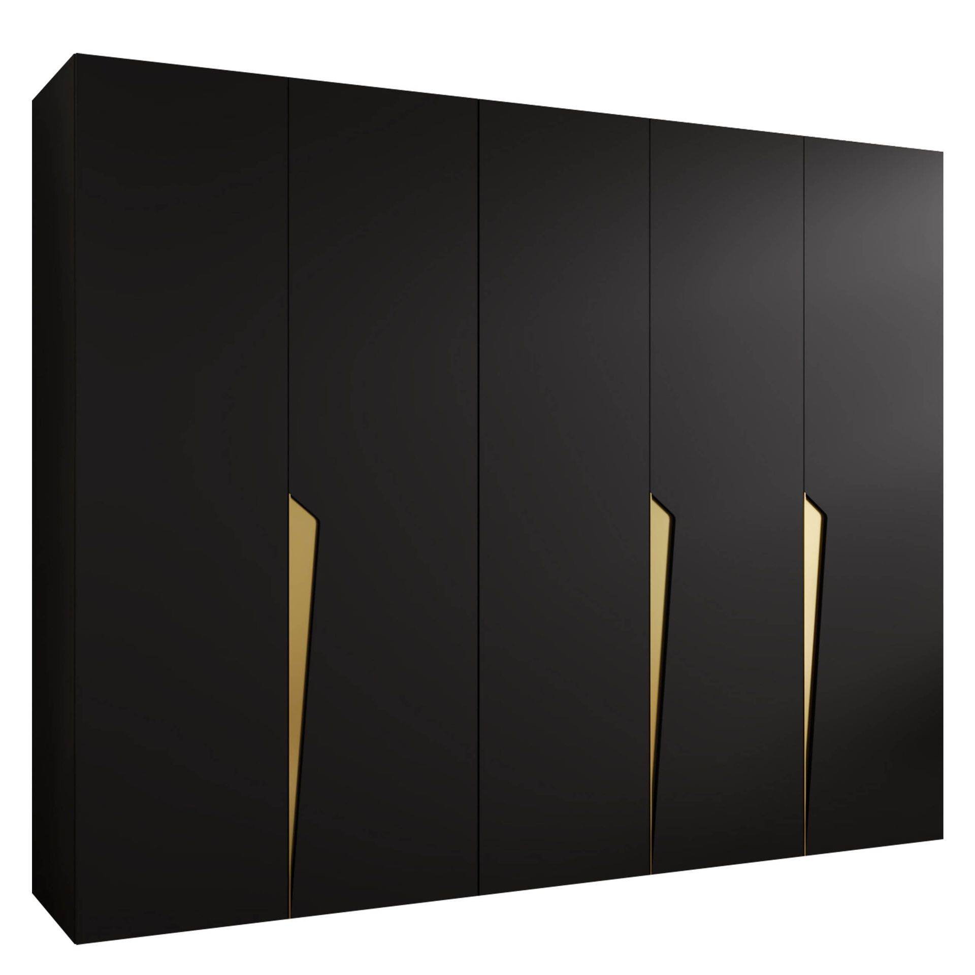 Barile Garderob 250 cm - Svart och guld Klädskåp & fristående garderob Guld,Svart