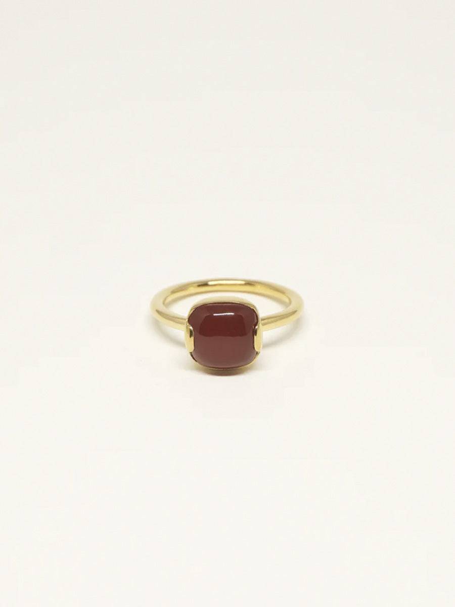 Studio Loma - Callie Ring - Forgyldt / Red Onyx - 56