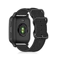 KeeFos 20 mm armband för Garmin vívomove Trend/Garmin Venu Sq 2/Venu Sq 2 Music/Venu 2 Plus, nylonband ersättningsarmband för Garmin Venu/Venu Sq/Venu Sq Music - svart