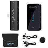 BOYA Trådlöst Boya Lavalier mikrofonsystem, dubbel mikrofon mikrofon mikrofon 2,4 GHz för iPhone/Android, kamera DSLR mikrofon Ljudmonitor i realtid Vlogg Vlog (S3)