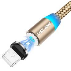 Magnetisk USB Lightning kabel - Fast Charge 2.4A - 2 m - Guld