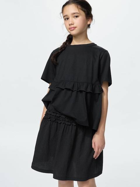 Uniqlo - Shirring Skort - Black - 13 Years (160cm)