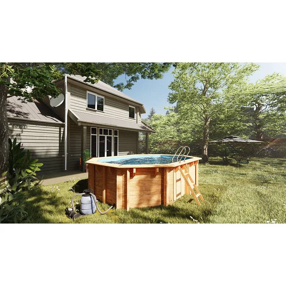Gre Accessories Canelle 2 Oval Wooden Pool Liner Refurbished