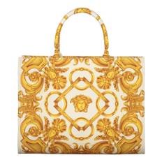 Versace, Taske, Dame, Flerfarvet, ONE SIZE, Bomuld, Jacquard Motif Canvas Tote Bag