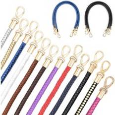 2pcs PU Leather Braided Rope Handles for Handbag Shoulder Bag Strap Handmade Bag DIY Accessories Alloy Metal Hook Buckle KZ0346