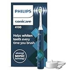 Philips Sonicare 4100 elektrische Zahnbürste mit Schalltechnologie und zwei Modi, Andruckkontrolle und SmarTimer, Blau Prismatic, Modell HX3689/42