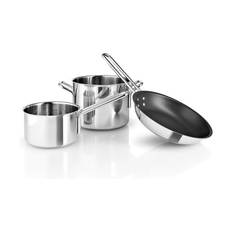 Eva Trio Stainless Steel Grydesæt - 3 dele - Ø 20 cm/ 1,1/ 2,2 liter - Genanvendt rustfrit stål - Keramisk Slip-Let® belægning