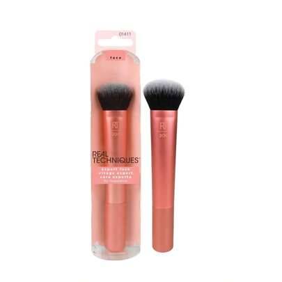 Real Techniques Expert Face Professional Foundation Makeup Borste För Jämn Ränderfri Applicering, Täta Borstar För Polering, Orange, 1 Styck