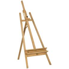 Justerbart træ staffeli 180-235 cm med hylde