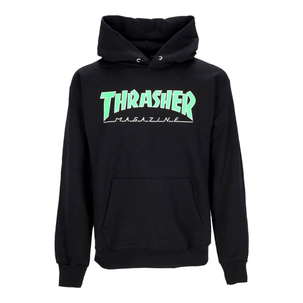 Thrasher Sort/grøn Outlined Hoodie Langærmet - Sweatshirts - unisex - Sort - XL - Bomuld