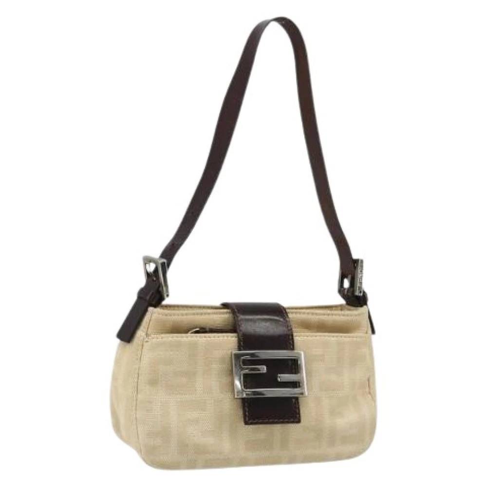 Fendi Vintage Pre-owned Vintage Zucca Canvas Skuldertaske - Vintage - Dame - Beige - ONE SIZE - Uld