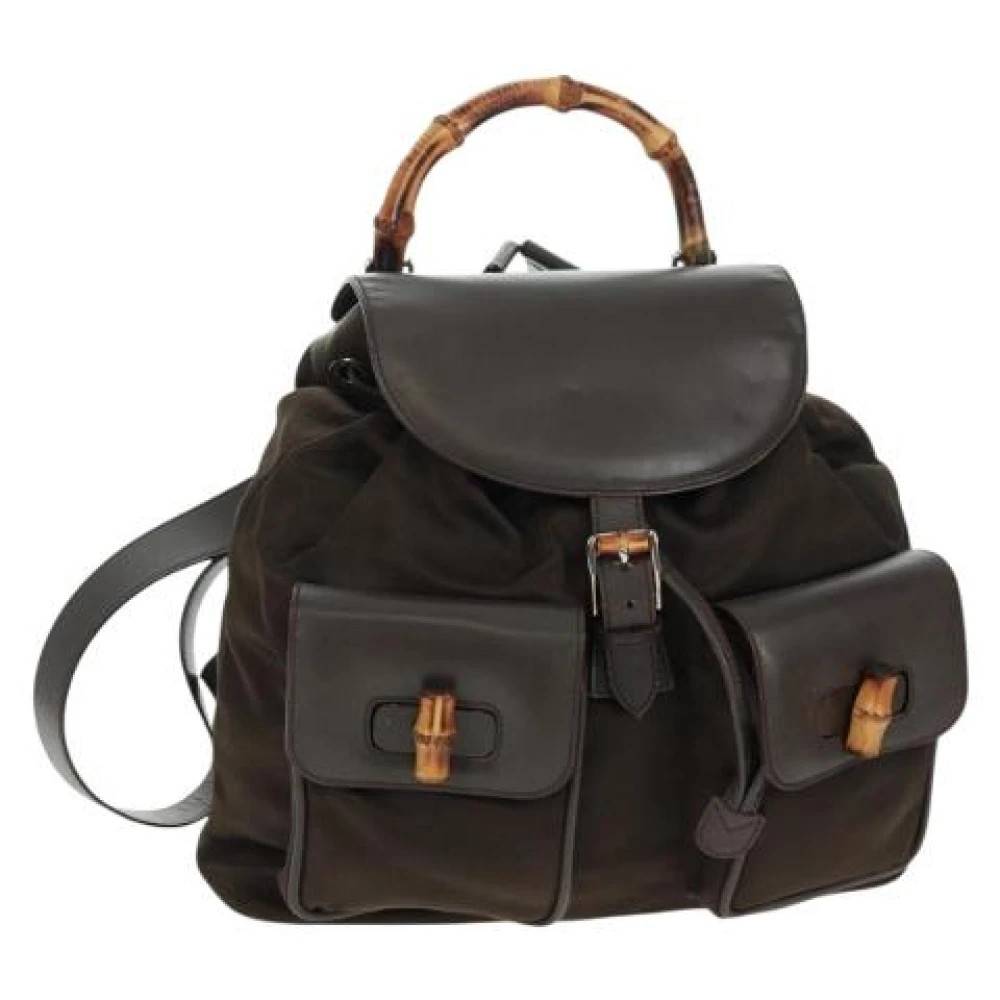 Gucci Vintage Pre-owned Vintage Nylon Rygsæk - Vintage - Dame - Brun - ONE SIZE - Nylon
