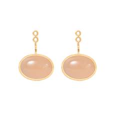 OLE LYNGGAARD COPENHAGEN Lotus 18 kt. guld ørevedhæng med blush månesten