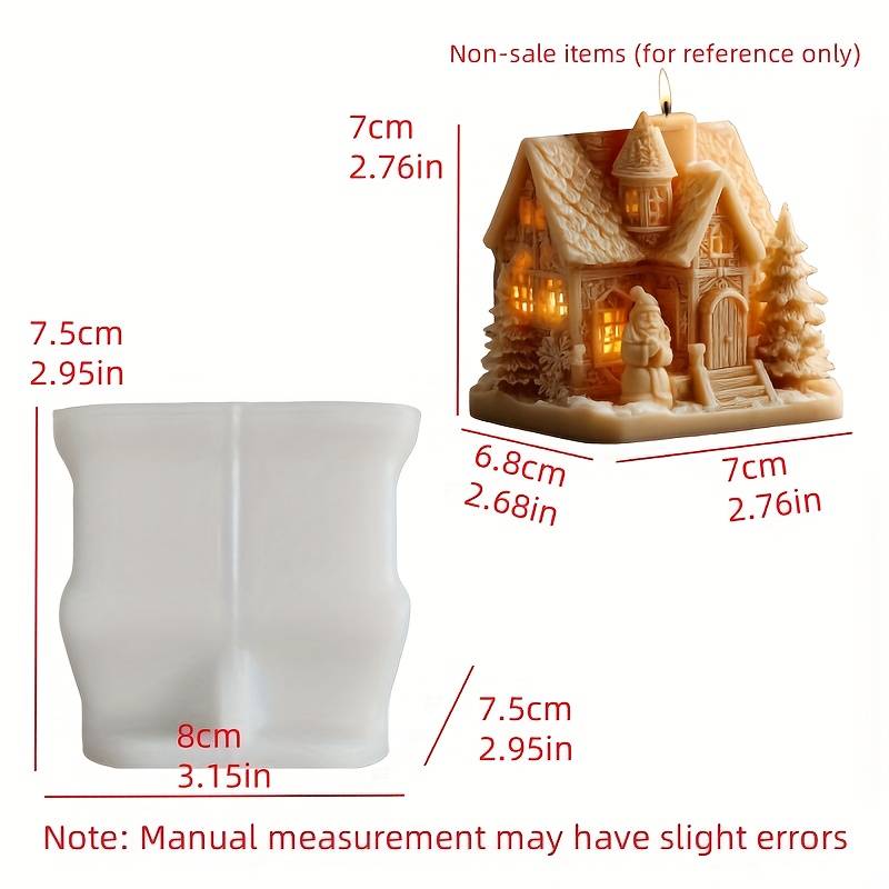 Christmas Santa Claus & Silicone Mold Suitable For Candle Making - Reusable Flexible Wax Mold With 3d Embossed , Santa, & Fireplace For Diy Handmade Aromatherapy Candles, Holiday Gifts