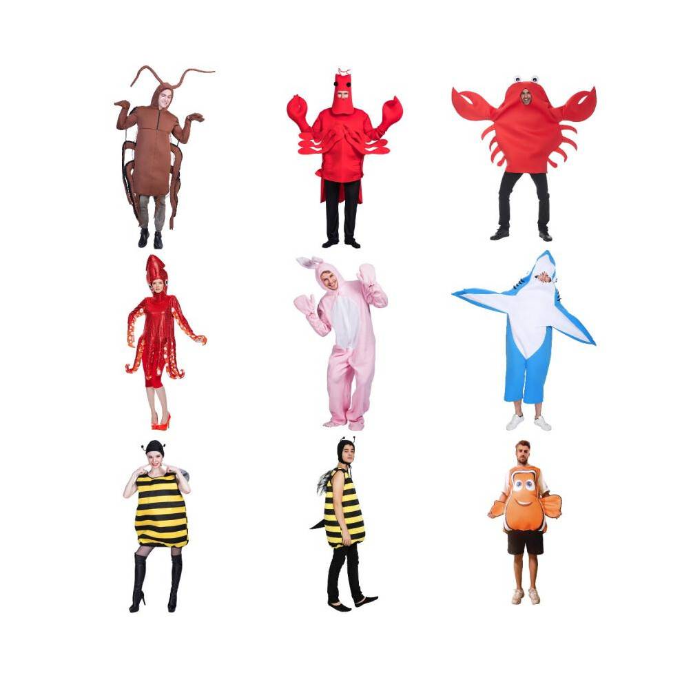 (Adult shark eating clothes) Animal Performance Costume for Halloween Party Adults Funny Multi-Style School Stage Outfit