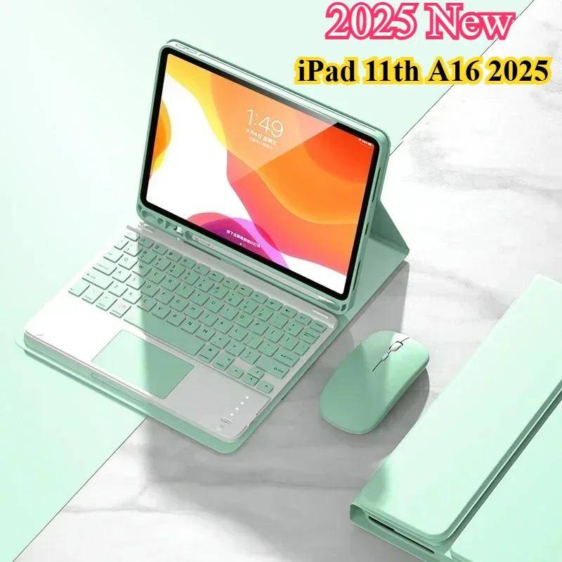 2025 Nytt iPad A16-fodral Tangentbordsfodral & Musfodral för Apple iPad 11:e Generationen 11tum A16 2025 Funda Stötsäker Surfplattafodral