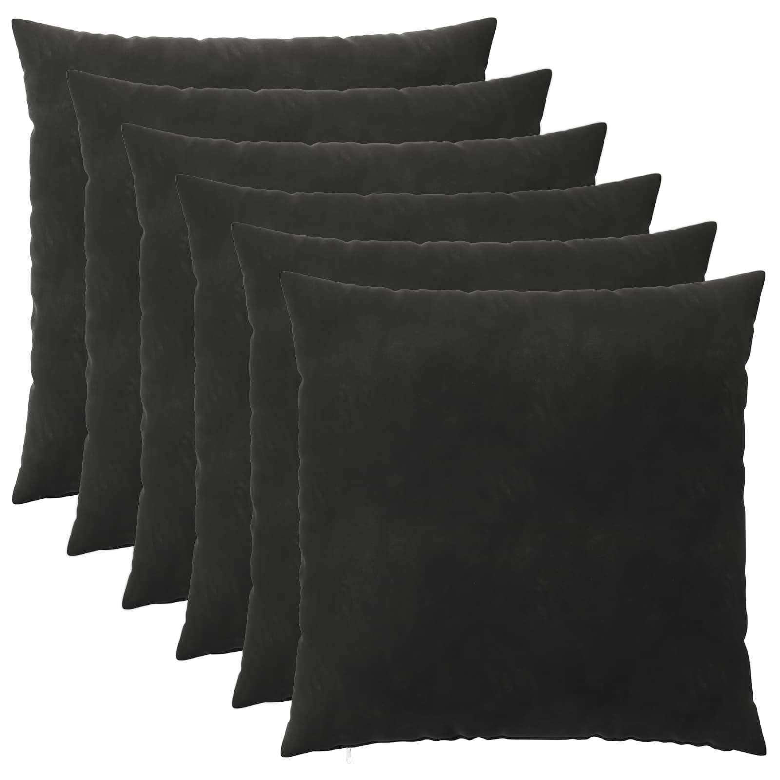 vidaXL Kuddöverdrag 6 pcs HEERLEN Svart 55 x 55 cm Sammet
