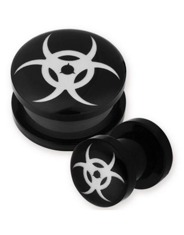 Biohazard - Sort Piercing Plug - Strl 14 mm.