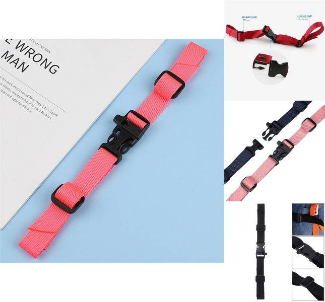 Brystrem til rygsæk i justerbar pink nylon