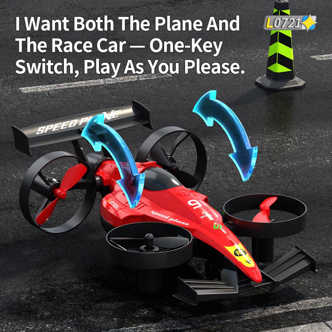 L0721 RC Aircraft Amphibious Remote Control Drift Car 360° Roll Land and Air Experience Speed Plane Dual Mode RC Car & Airplane